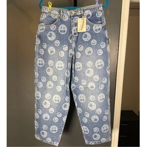 ASOS Smiley Face Denim Jeans | Light Wash | Size 30/32 | Y2K Streetwear